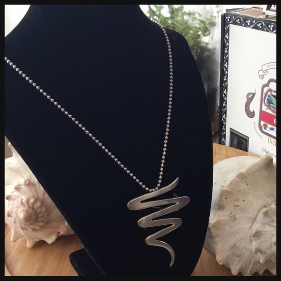 Vintage Mexico Taxco Pendent Brooch Zigzag 2 3/4” - Picture 3 of 7